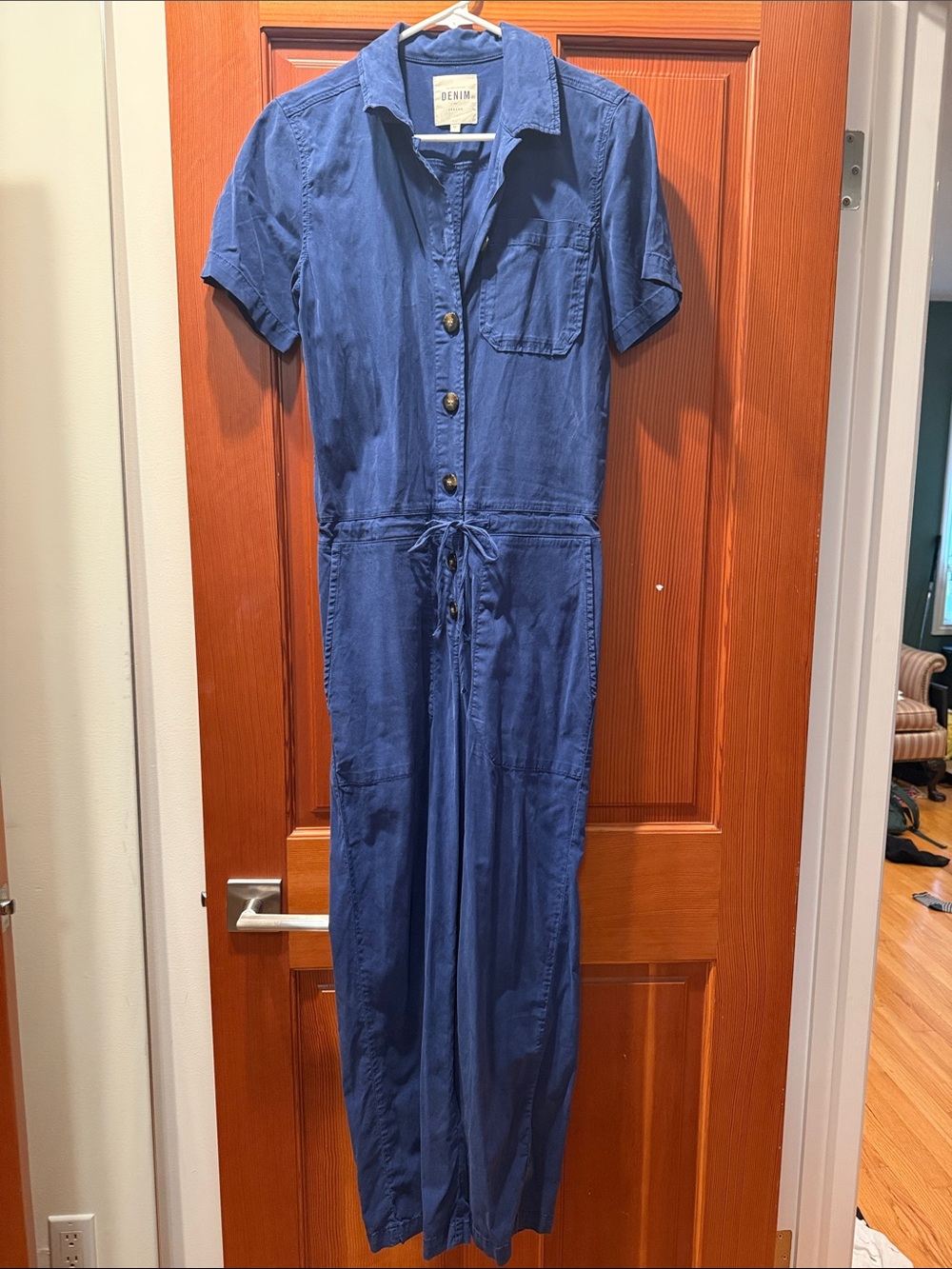 Sezane Blue Button-Front Jumpsuit size 36 = US4
